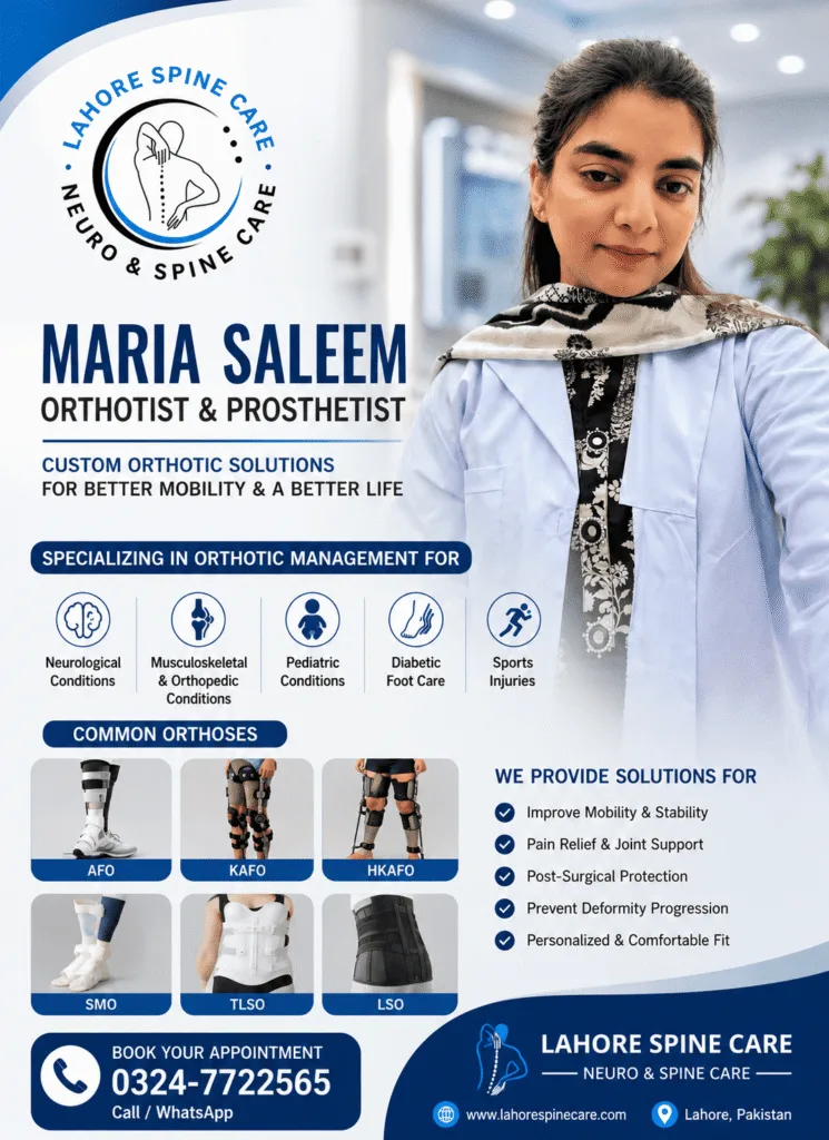 Maria Saleem – Expert Orthotist & Prosthetist at Lahore Spine Care 1 Maria Saleem – Expert Orthotist & Prosthetist at Lahore Spine Care