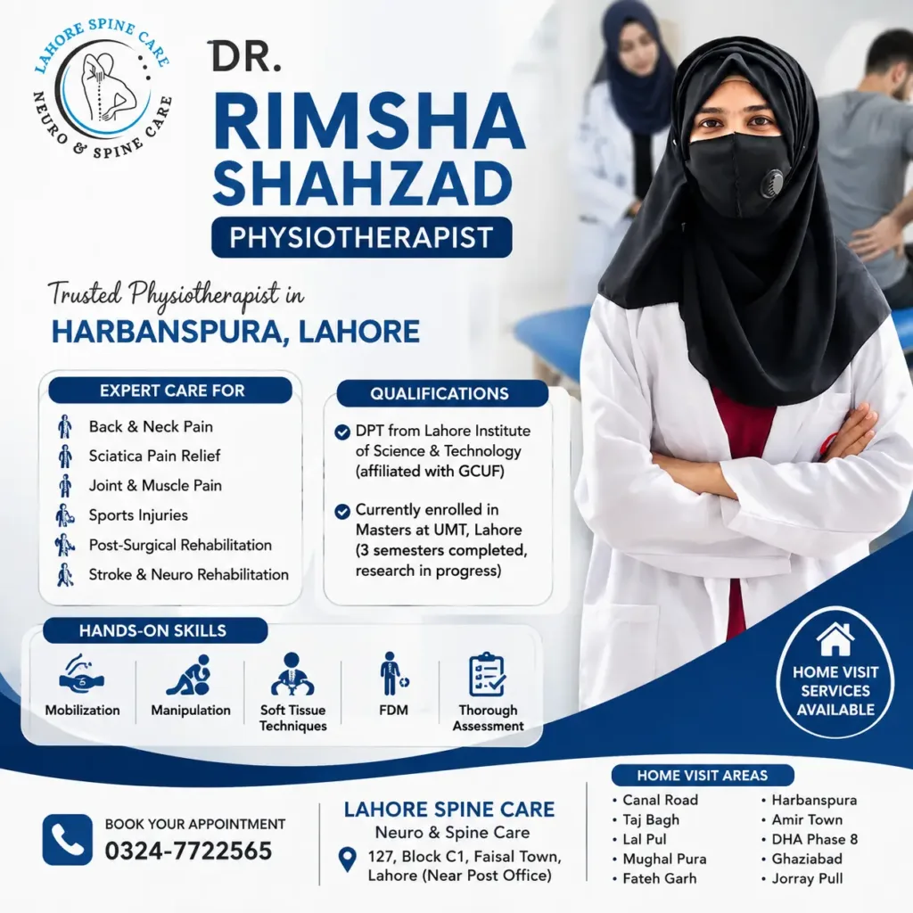 Dr. Rimsha Shahzad – Trusted Physiotherapist in Harbanspura 1 Dr. Rimsha Shahzad – Trusted Physiotherapist in Harbanspura