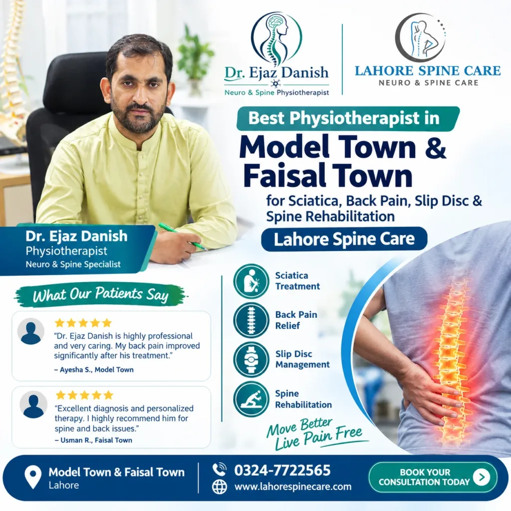 Best Physiotherapist in Model Town / Faisal Town for sciatica 1 Best Physiotherapist in Model Town & Faisal Town for Sciatica, Back Pain, Slip Disc & Spine Rehabilitation | Lahore Spine Care.