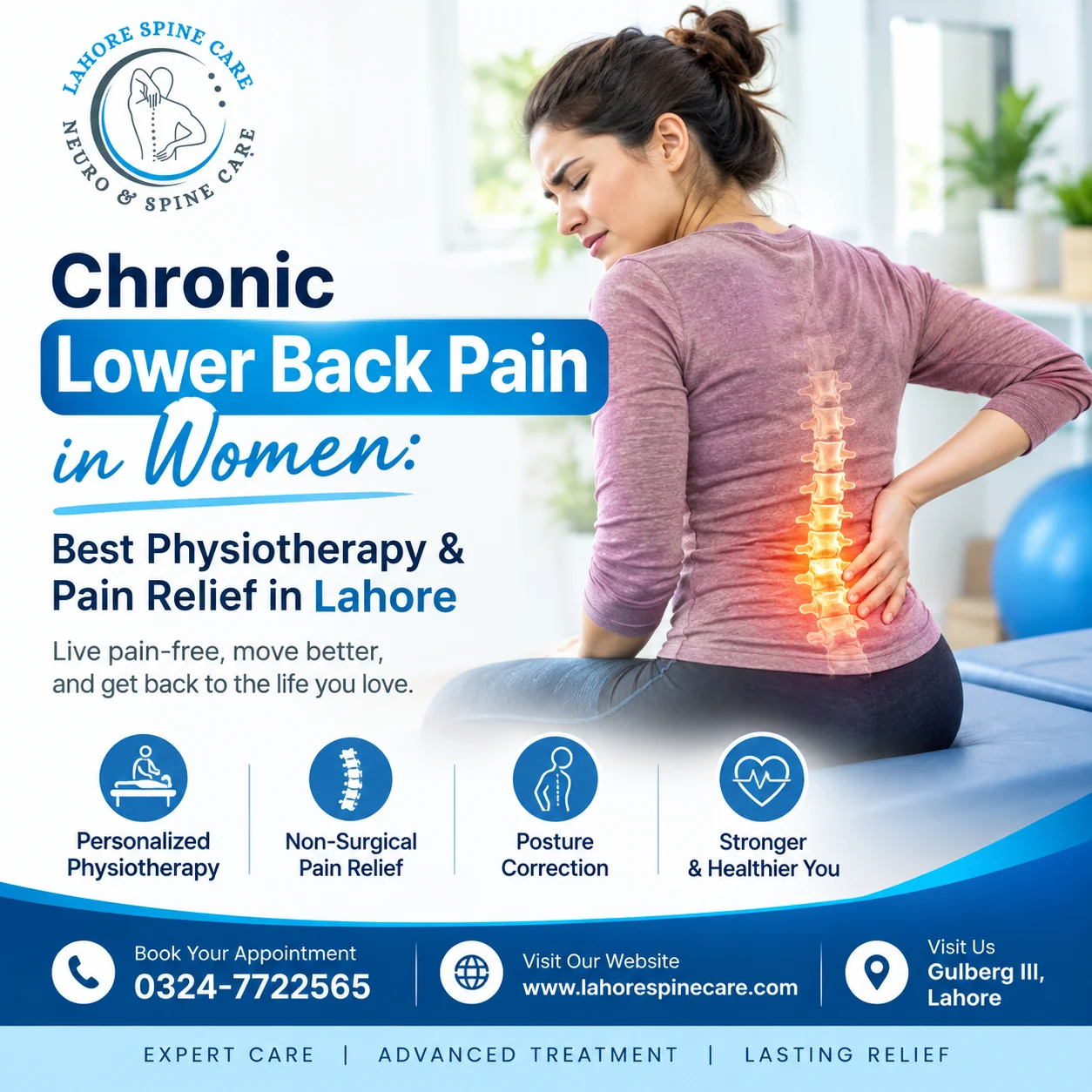 Chronic Lower Back Pain in Women: Best Physiotherapy & Pain Relief in Lahore 2 Chronic Lower Back Pain in Women. Best Physiotherapy & Pain Relief in Lahore